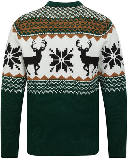 Christmas Nordic Fair Isle Festive Mens Jumper - Green