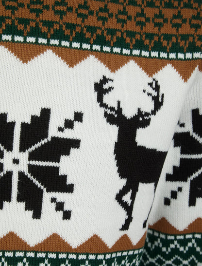 Christmas Nordic Fair Isle Festive Mens Jumper - Green