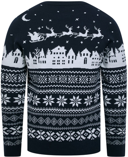 Christmas Nordic Fair Fly Mens Jumper - Blue