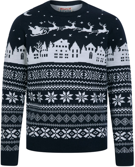 Christmas Nordic Fair Fly Mens Jumper - Blue