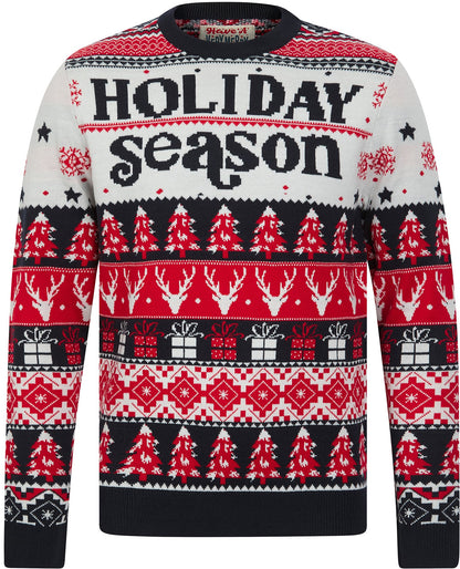 Christmas Nordic Fair Isle Holiday Season Mens Jumper - Ink