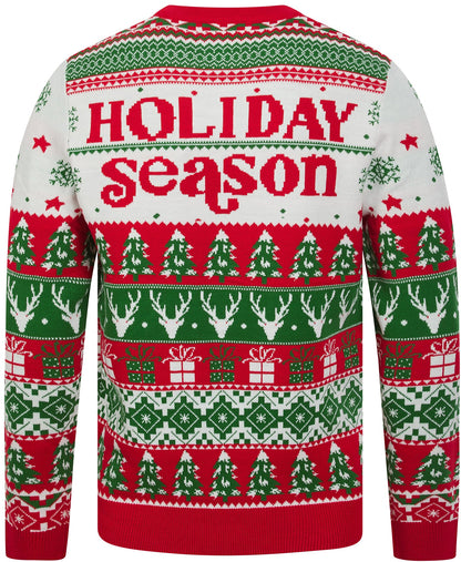 Christmas Nordic Fair Isle Holiday Season Mens Jumper - Red