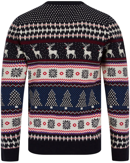 Christmas Nordic Fair Isle Milat Mens Jumper - Ink