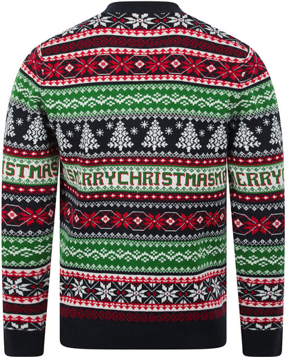 Christmas Novelty Design Mens Cardigan - Ink