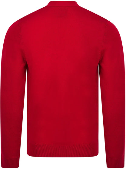 Christmas Osier 2 Xmas Tree Pattern Mens Cardigan - Red