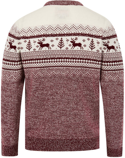 Christmas Rifkin Nordic Fairisle Mens Christmas Jumper - Red