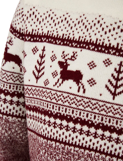 Christmas Rifkin Nordic Fairisle Mens Christmas Jumper - Red