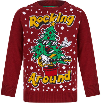 Christmas Rocking Tree Junior Christmas Jumper - Red
