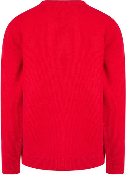 Christmas Rudolph Laughing Womens Christmas Jumper - Red