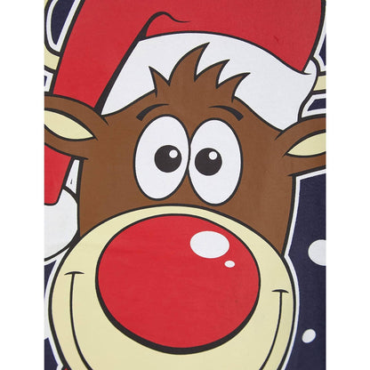 Christmas Rudolph Snowflake Short Sleeve  Peacoat Details