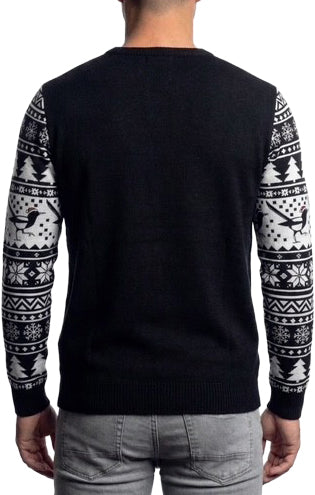 Christmas Santa Claus Is Coming To Toon Mens Christmas Jumper - Black