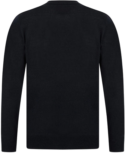 Christmas Santa Hat Motif Mens Christmas Jumper - Blue