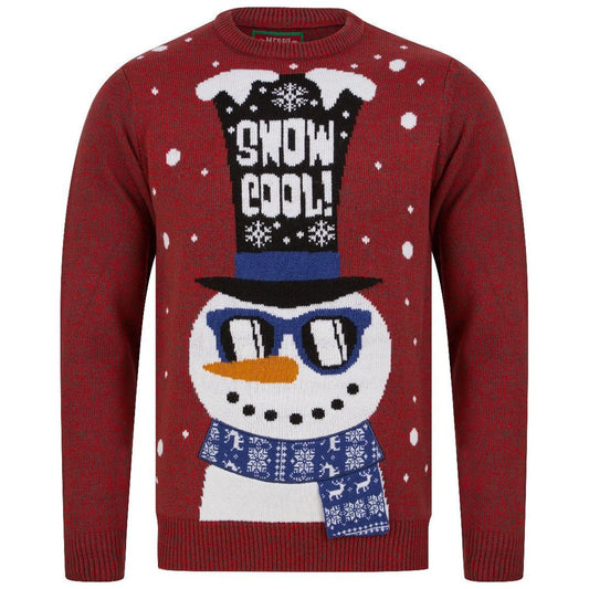 Christmas Snowman Shades Jumper  Red