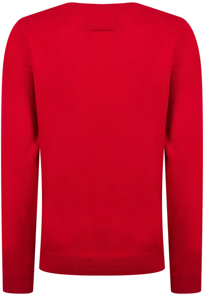 Christmas Spirit Sequinned Womens Christmas Jumper - Red