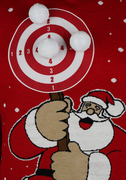 Christmas Target Santa Mens Christmas Jumper - Red