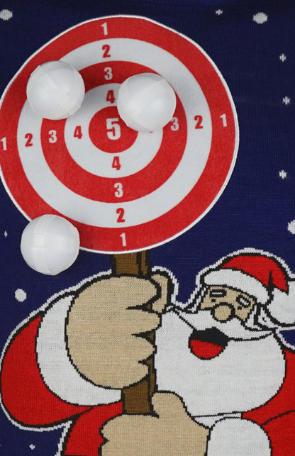 Christmas Target Santa Mens Christmas Jumper - Blue