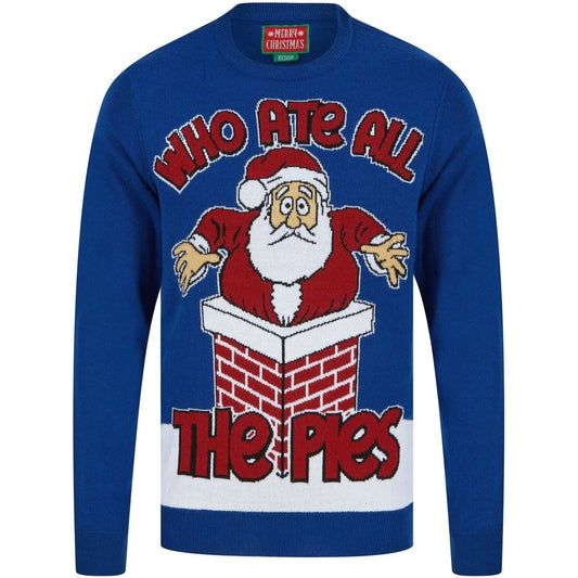 Christmas Who Ate All The Pies Mens Jumper - Blue