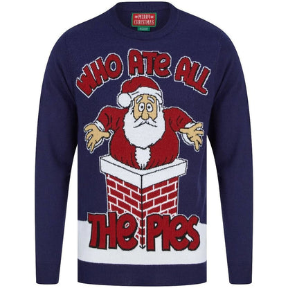 Christmas Who Ate All The Pies Mens Jumper - Navy