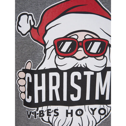 Christmas Vibes Mens Short Sleeve Top - Grey
