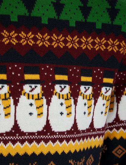Christmas Vintage Wrapping Paper Pattern Mens Jumper - Ink