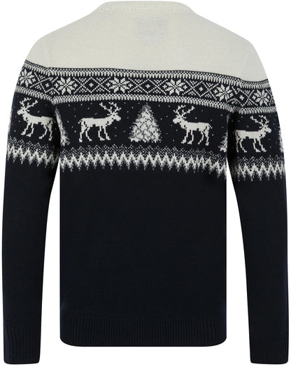 Christmas Weststag Nordic Fairisle Mens Christmas Jumper - Grey