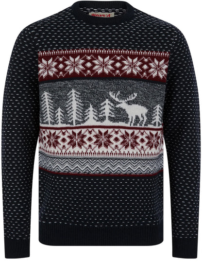 Christmas Westwick Festive Scene Mens Jumper - Ink