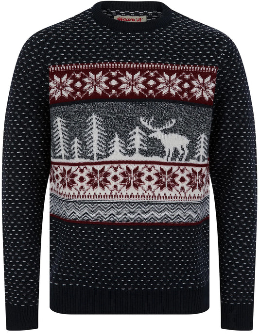 Christmas Westwick Festive Scene Mens Jumper - Ink
