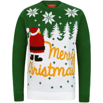 Christmas Xmas Snow Jumper  Green