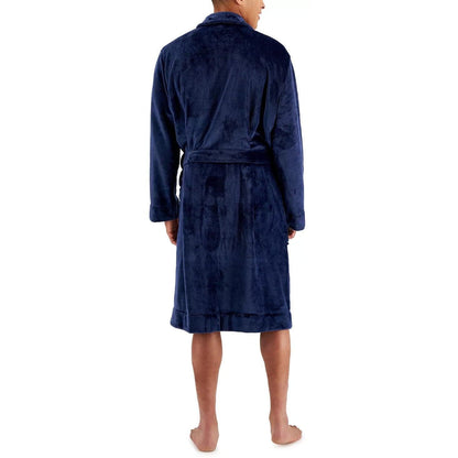 Club Room Plush Long Sleeve Mens Dressing Gown - Navy