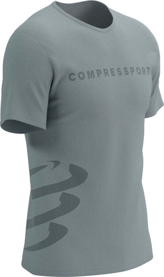 Compressport Logo Short Sleeve Mens Running Top - Grey