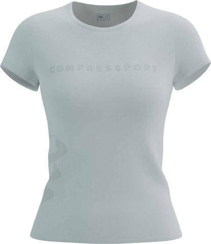 Compressport Logo Short Sleeve Womens Running Top - White