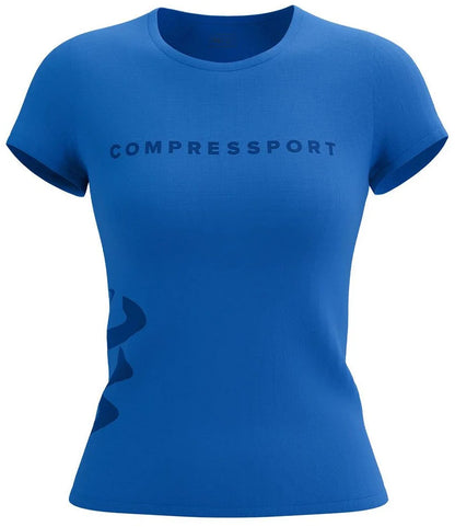 Compressport Logo Short Sleeve Womens Running Top - Blue