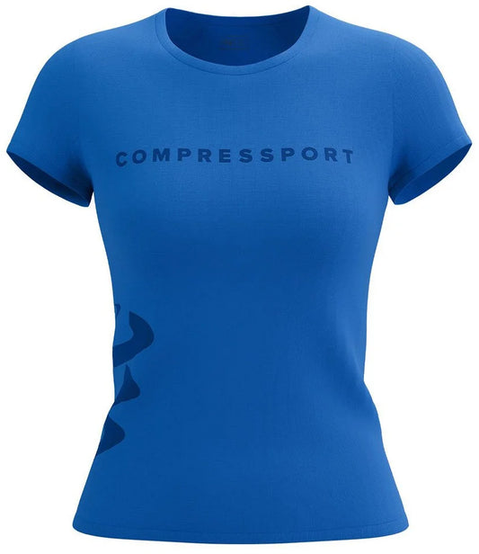 Compressport Logo Short Sleeve Womens Running Top - Blue