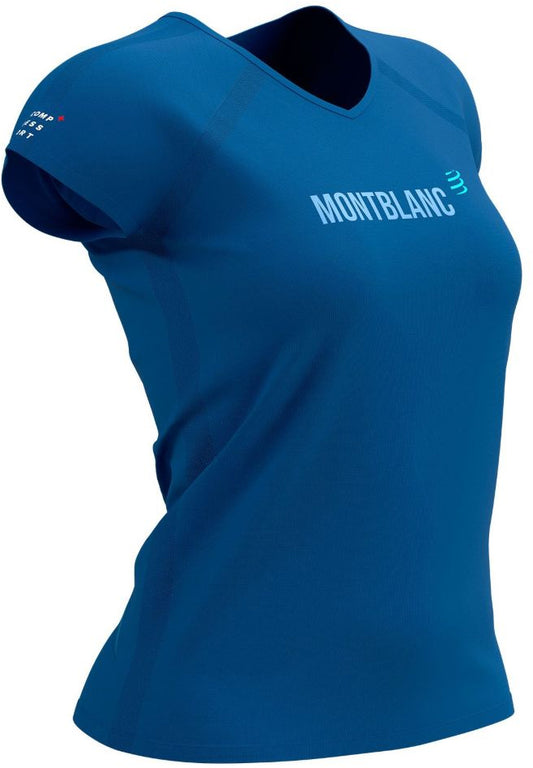 Compressport Mont Blanc 2021 Short Sleeve Womens Running Top - Blue