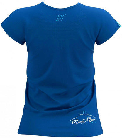 Compressport Mont Blanc 2022 Short Sleeve Womens Running Top - Blue