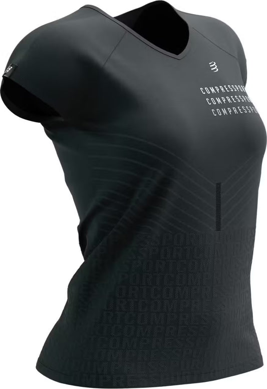 Compressport Performance Short Sleeve Womens Running Top - Black