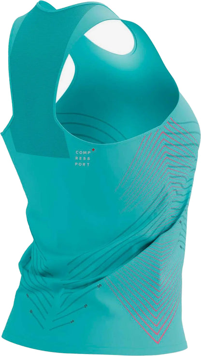 Compressport Performance Womens Running Vest Tank Top - Green