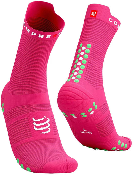 Compressport Pro Racing V4 Ultralight High Running Socks - Pink