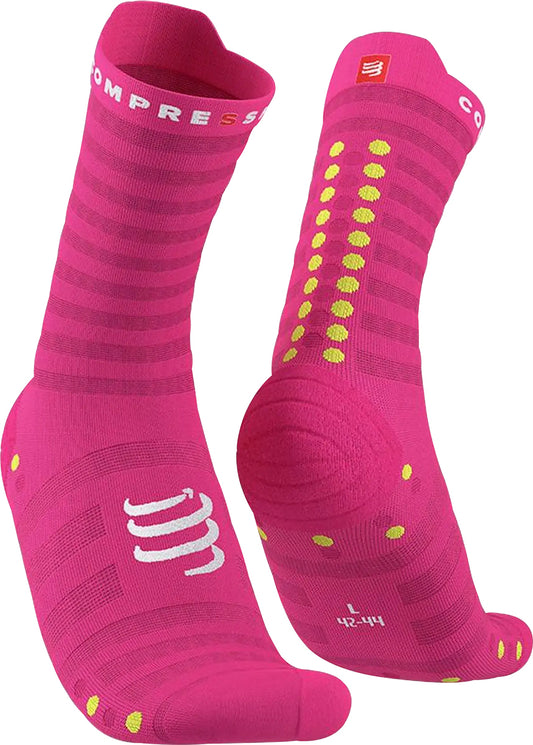 Compressport Pro Racing V4 Ultralight High Running Socks - Pink