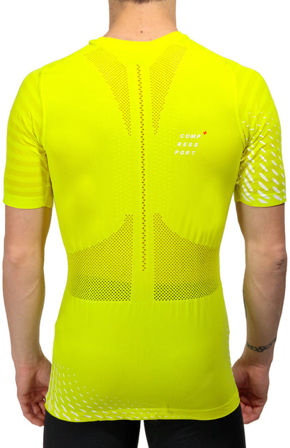 Compressport Racing Short Sleeve Mens Running Top - Yellow