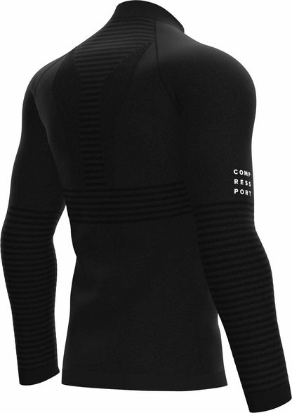 Compressport Seamless Full Zip Long Sleeve Mens Sweatshirt - Black