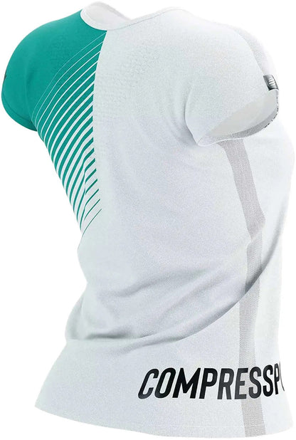 Compressport SwimBikeRun 2023 Short Sleeve Womens Running Top - White
