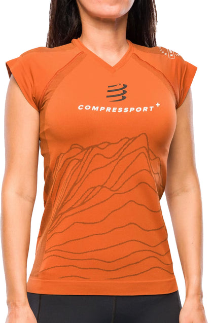 Compressport Trail Capsule 2023 Short Sleeve Womens Running Top - Orange
