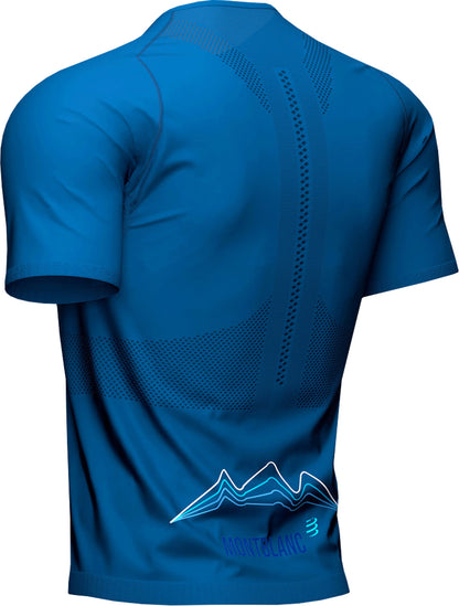 Compressport Trail Half Zip Short Sleeve Mens Running Top - Blue
