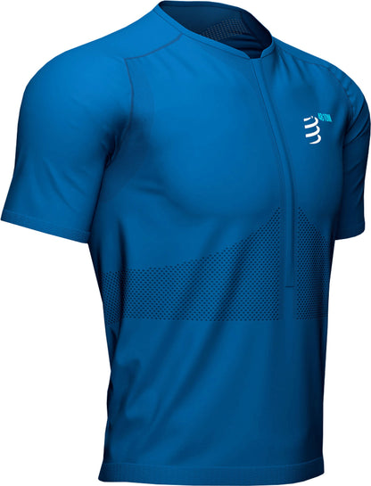 Compressport Trail Half Zip Short Sleeve Mens Running Top - Blue