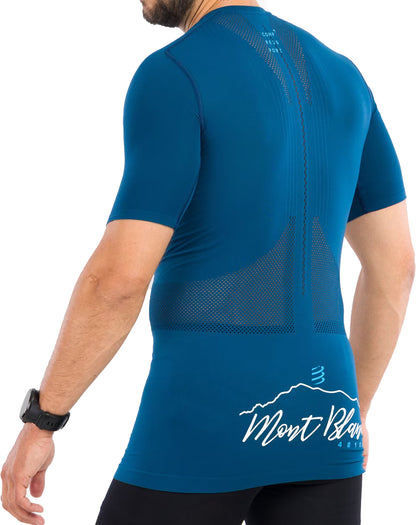 Compressport Trail Mont Blanc Half Zip Short Sleeve Mens Running Top - Blue