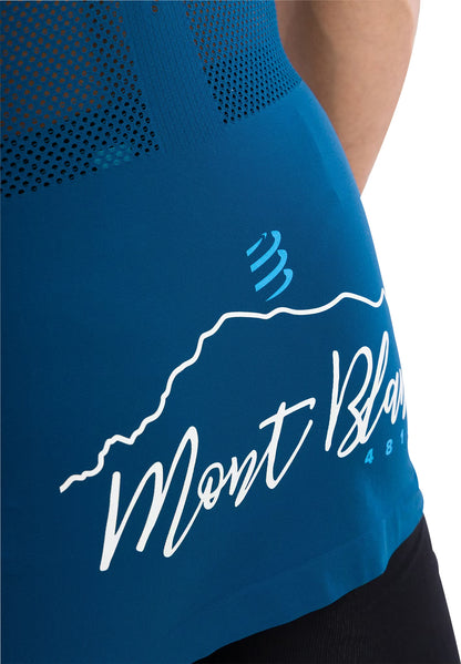 Compressport Trail Mont Blanc Half Zip Short Sleeve Mens Running Top - Blue