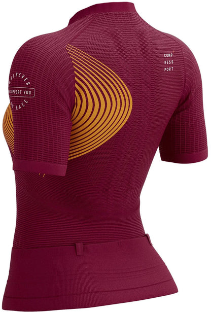 Compressport Trail Postural Half Zip Short Sleeve Womens Running Top - Red