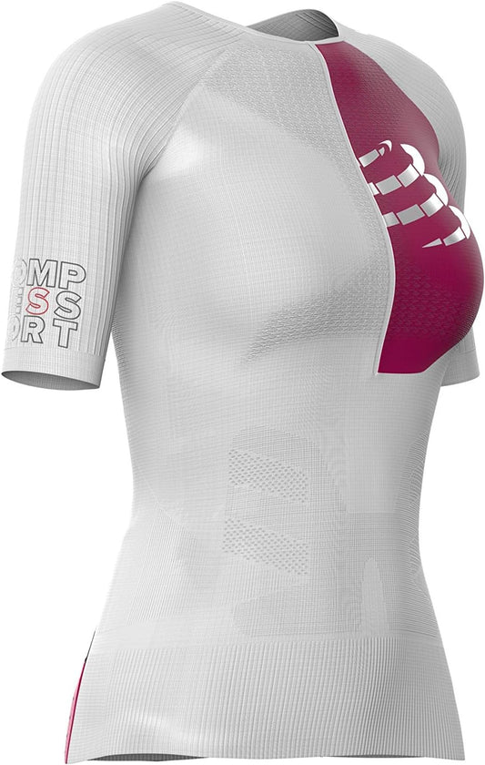 Compressport Tri Postural Aero Short Sleeve Womens Running Top - White
