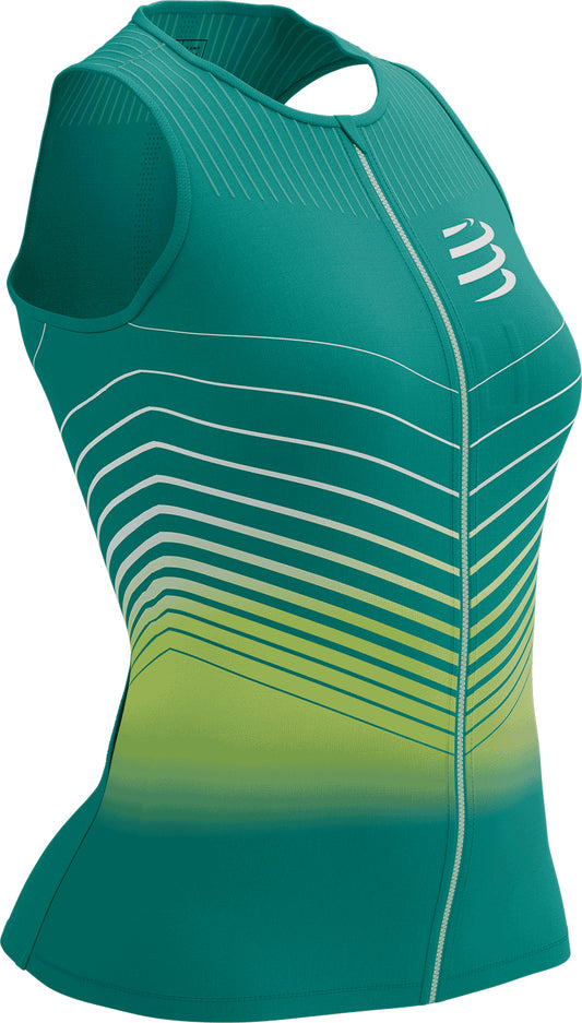 Compressport Tri Postural Aero Sleeveless Womens Cycling Jersey - Green